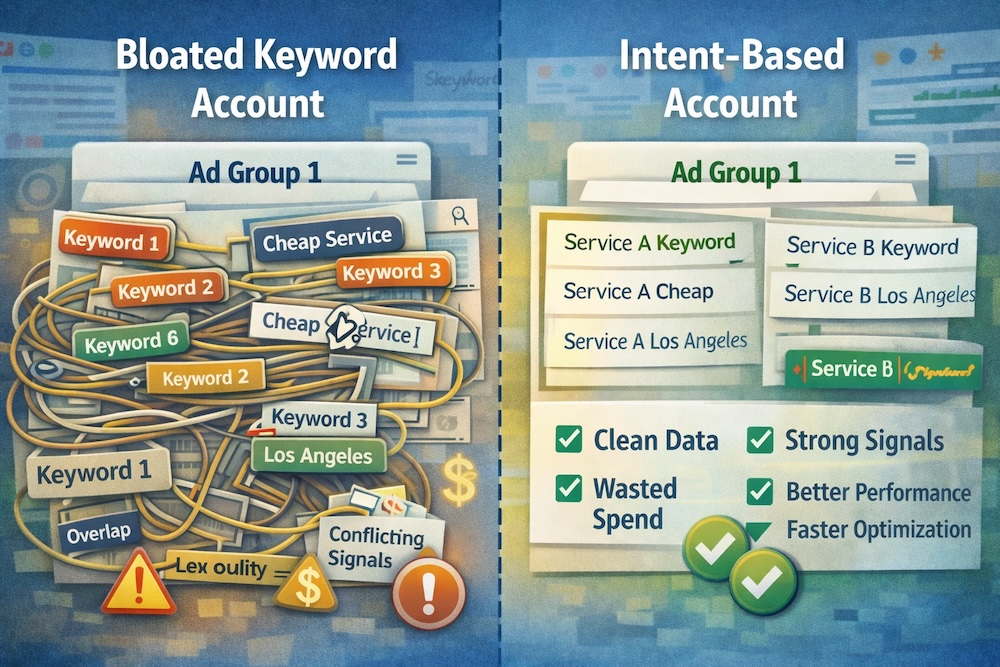 good vs bad keyword strategy for google ads